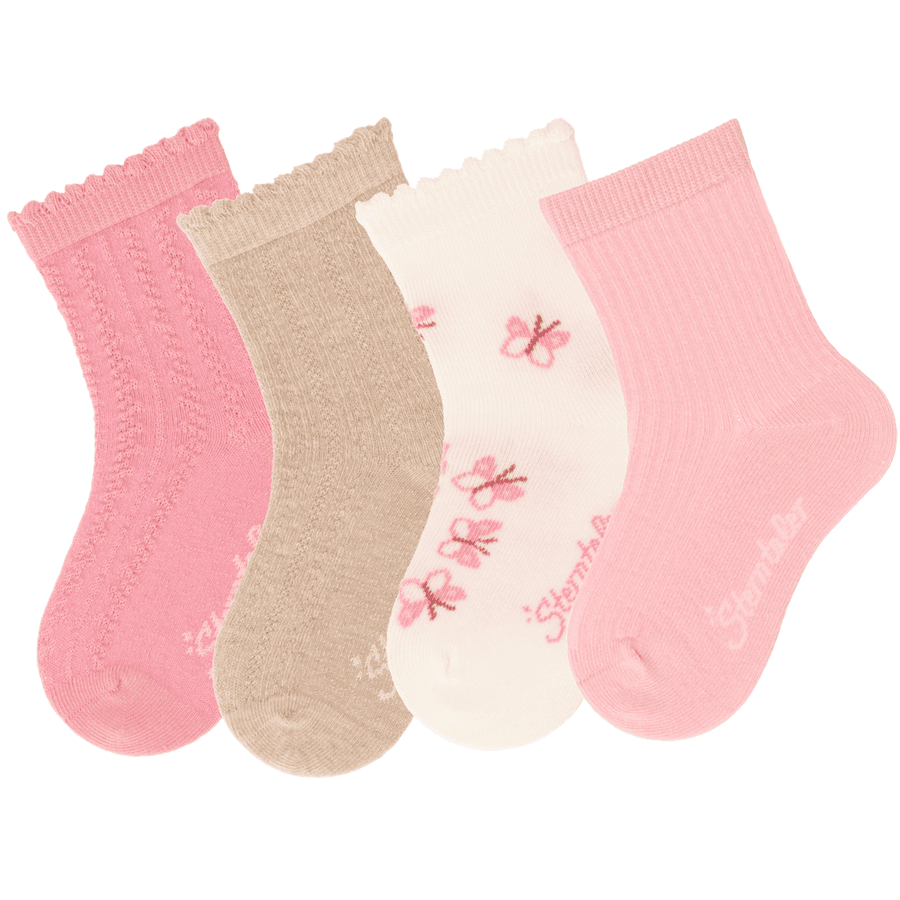 Sterntaler Calcetines pack de 4 estructura rosa mate 