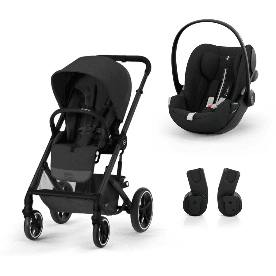 cybex GOLD Balios Black Black i-Size Black Lastenvaunu S Lux Moon, johon sisältyy lastenistuin Cloud G Plus Moon ja Adapter 