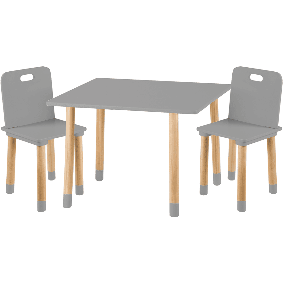 kindsgard Set de sillas y mesa para niños snakklig 3 piezas gris