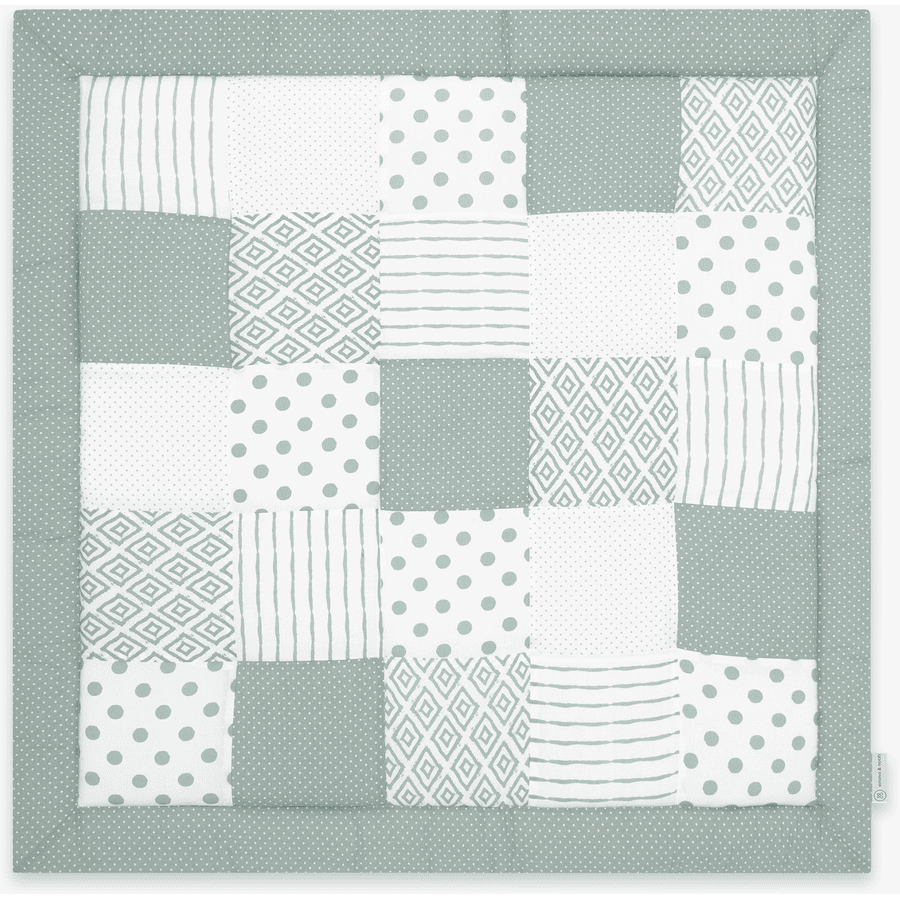 Patchwork Essential emma & noah kravletæppe Mint 120 x 120 cm