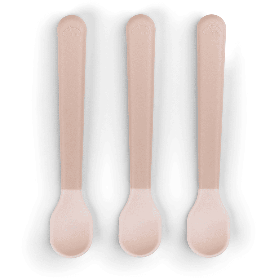 Done by Deer™ dětská lžička Foodie Easy grip 3-pack růžová