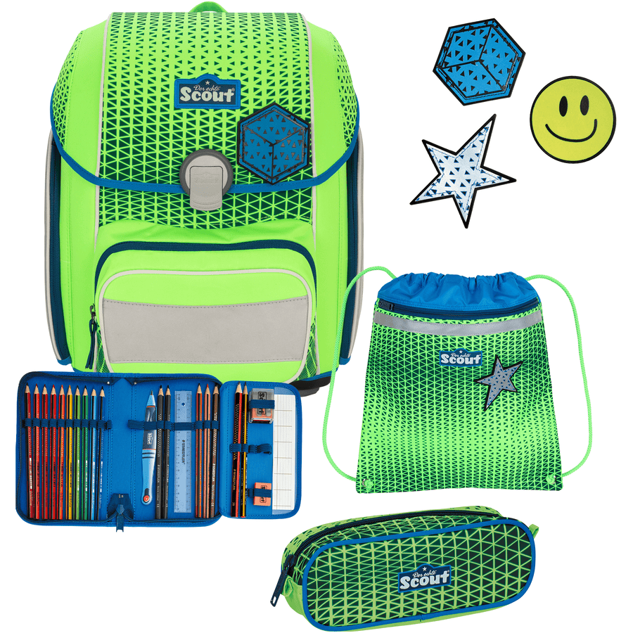 Scout Genius DIN Néon Safety - Green Gecko, 4 pcs.