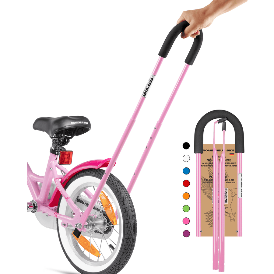 PROMETHEUS BICYCLES ® Popychacz do roweru dziecięcego, różowy
