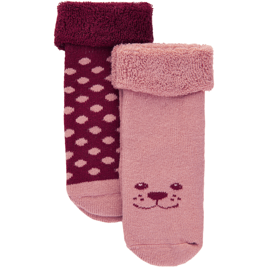 Minymo Lot de 2 chaussettes premier âge Old Rose