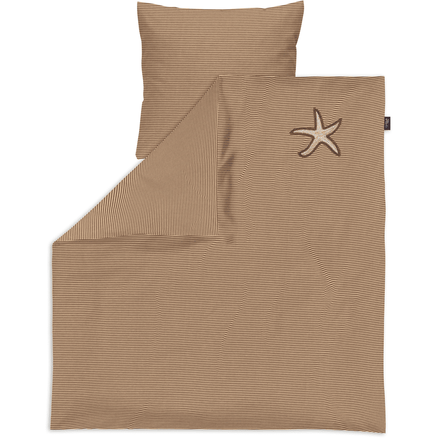 Alvi ® Ložní prádlo Hvězdice taupe/bílá 80 x 80 cm