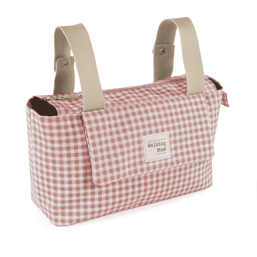 Walking Mum Sac organiseur pour poussette I Love Vichy rose