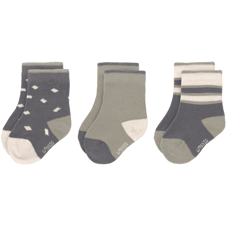 LÄSSIG Kinder Socken 3er Pack anthrazit Oliv