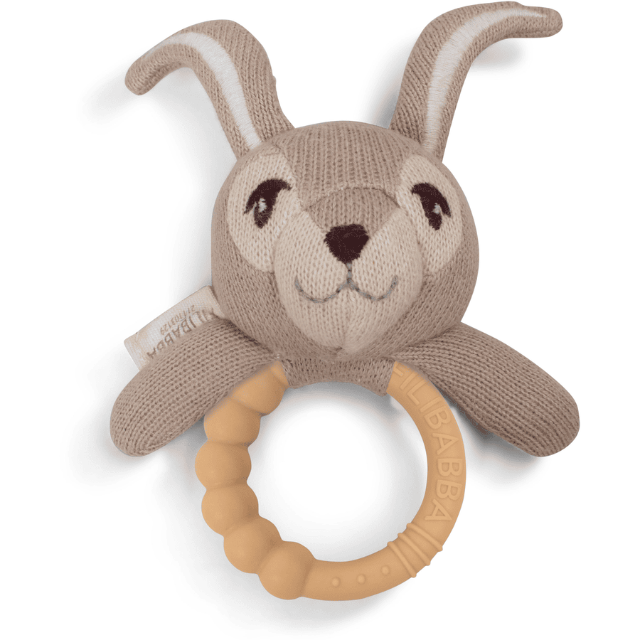 Filibabba  Grzechotka z silikonowym pierścieniem do gryzienia - Henny the Bunny