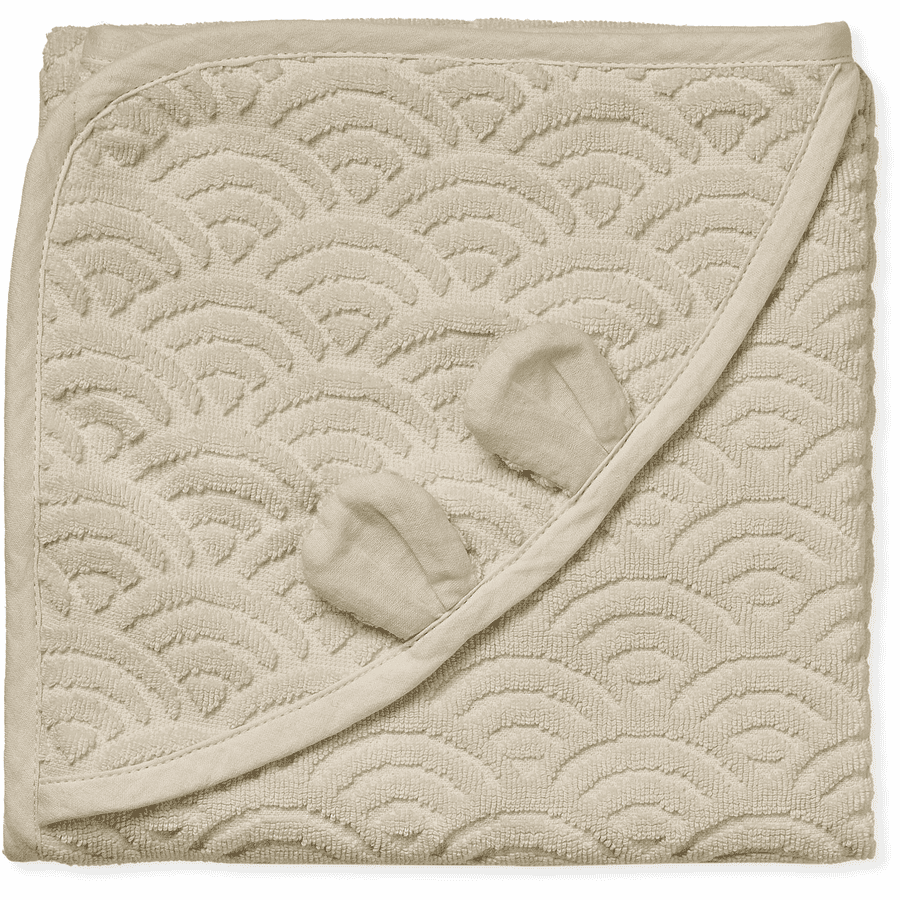 Cam Cam® COPENHAGEN Ręcznik kąpielowy z kapturem z uszami Baby beige