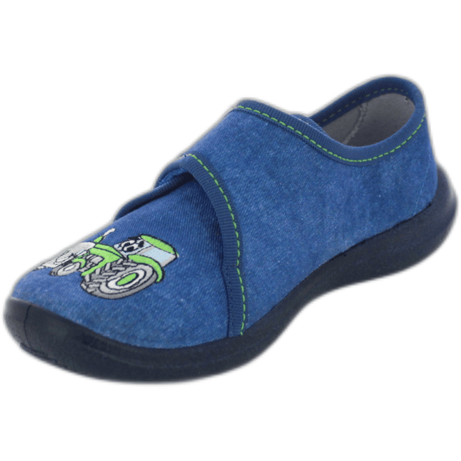 Beck Hausschuhe Traktor blau