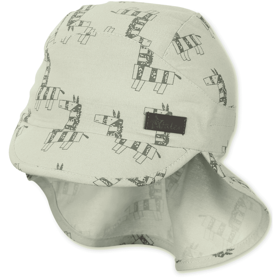 Sterntaler Peaked cap med nakkebeskytter sebra medium grønn