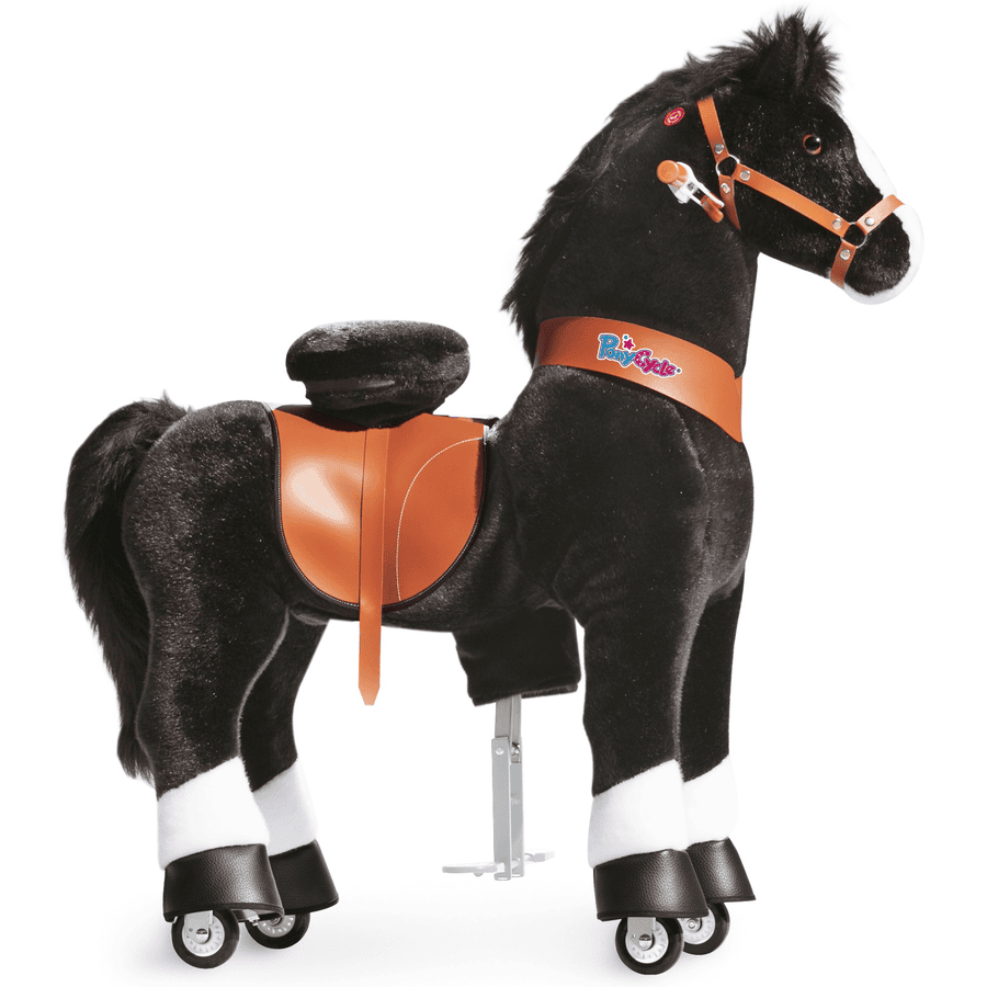 PonyCycle® Cavallo nero con zoccoli bianchi