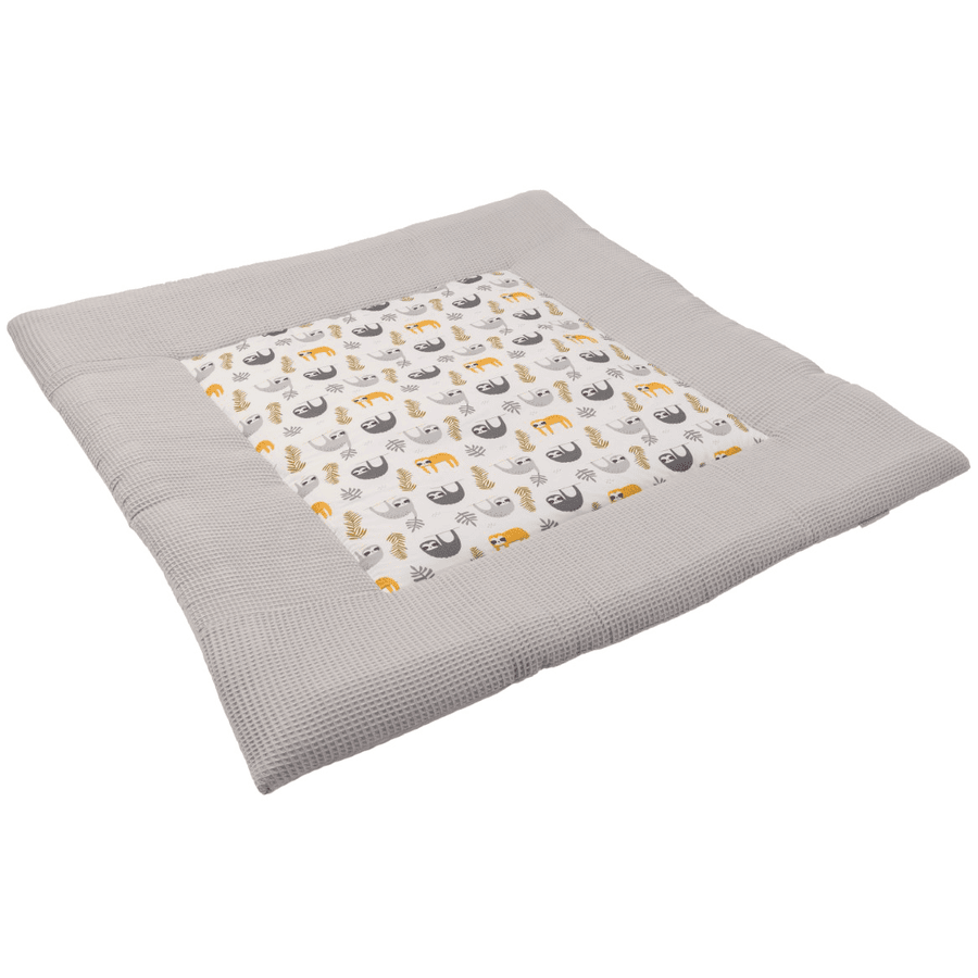 Ullenboom Kruipdeken Wafel Piqué Motief Grijs Luiaard 120x120 cm