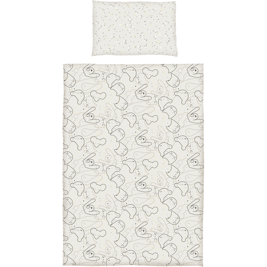 Dr. Sonne Parure de lit enfant réversible Les 4 taupe 100x135 cm