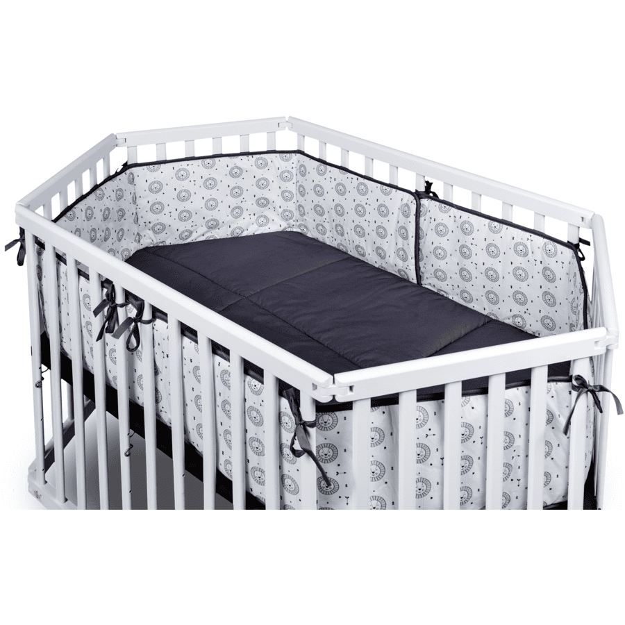 tiSsi® Matelas de parc bébé hexagonal lions gris 80x140 cm