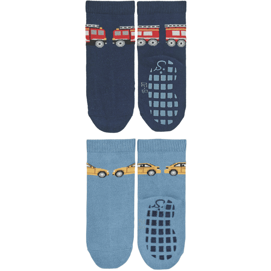 Sterntaler ABS ponožky dvojité balení hasičské a automobilové marine 