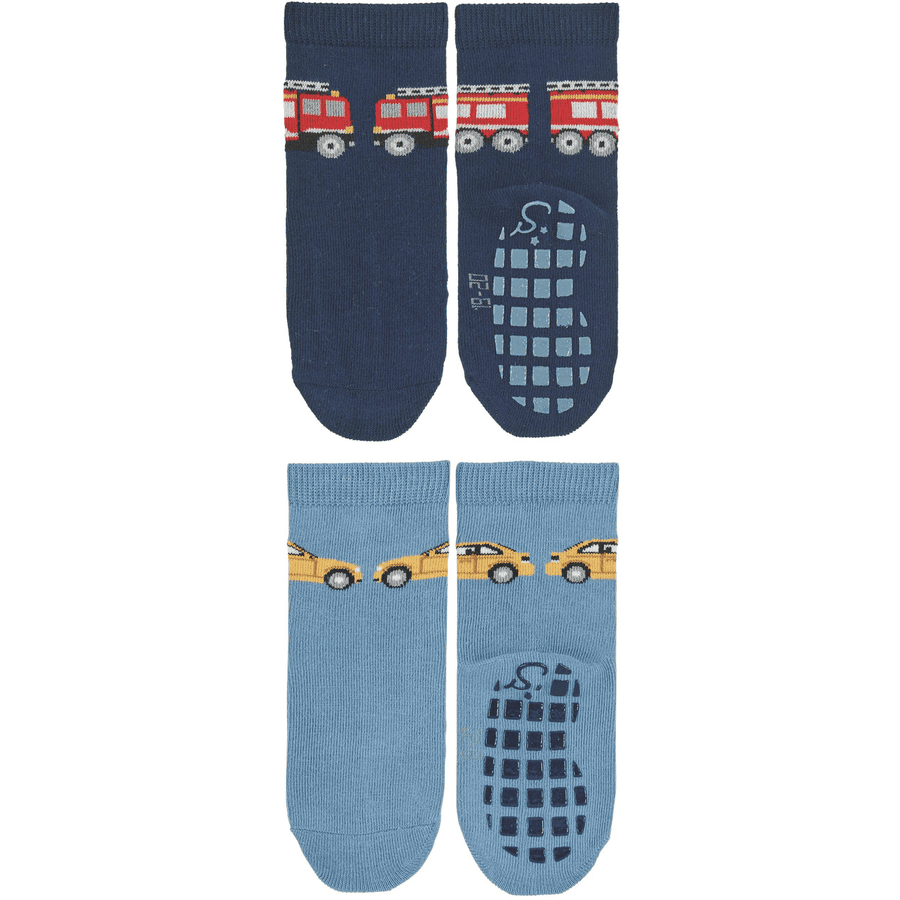 Sterntaler Chaussettes ABS pack de deux pompiers et voiture marine 