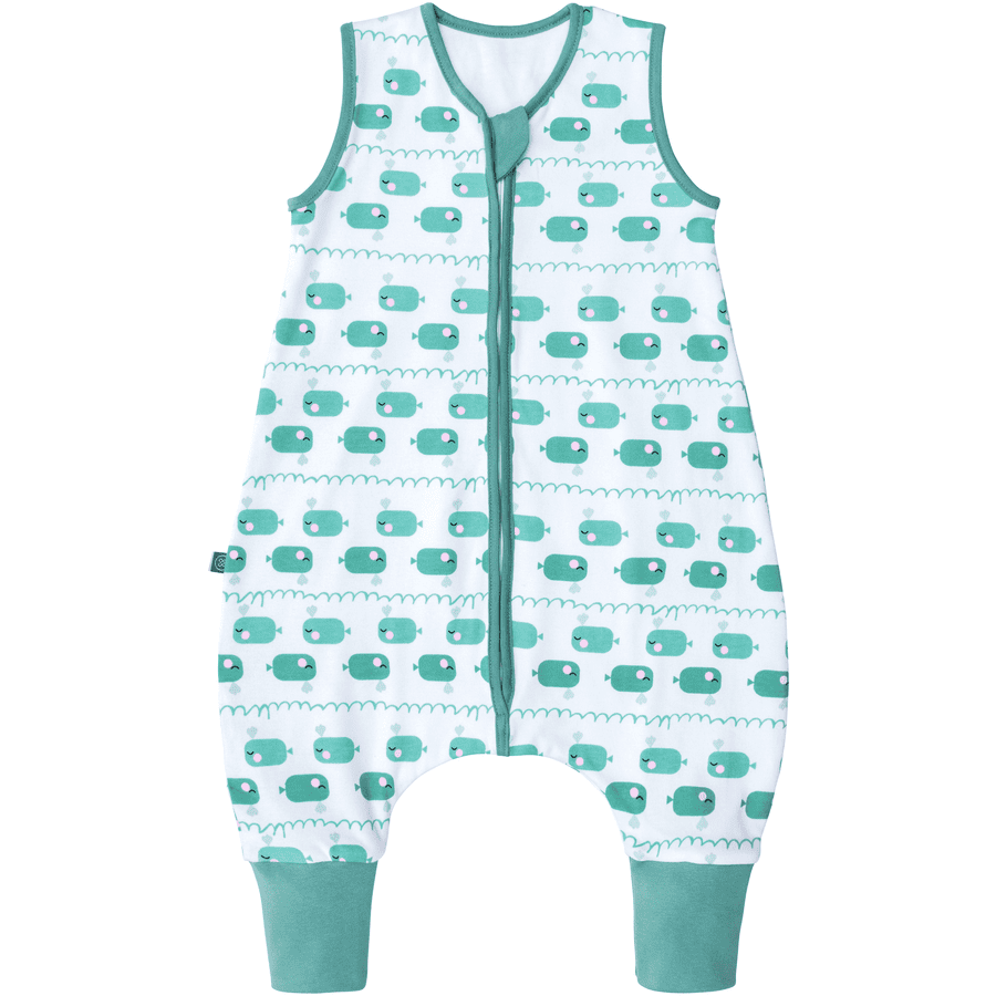 emma & noah Schlafsack mit Füßen Wal Blau
 