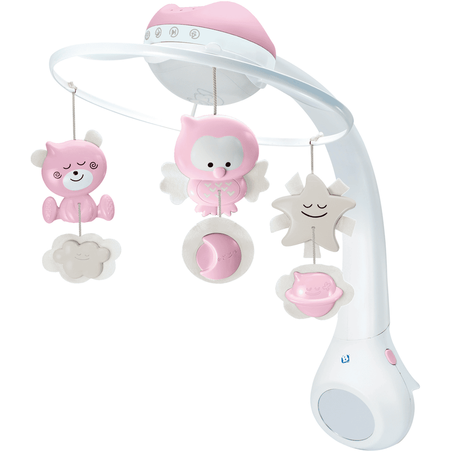 B kids® 3 in 1 Muziekmobile met lamp, roze