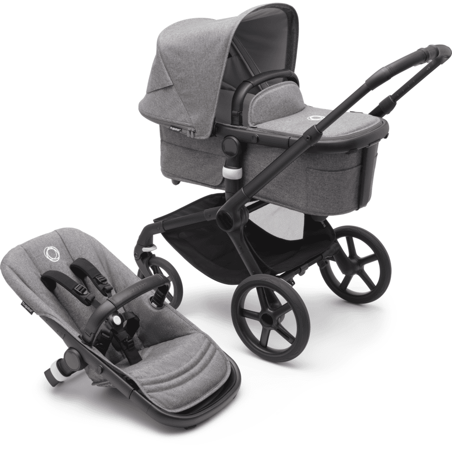 bugaboo Kinderwagen Fox 5 met reiswieg en zitje Black /Grey Melange