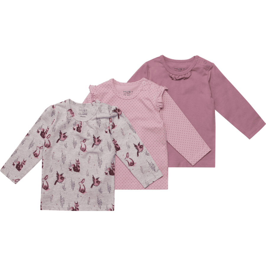 Hust &amp; Claire T-paita pitkähihainen 3-pack Alda Dusty Rose