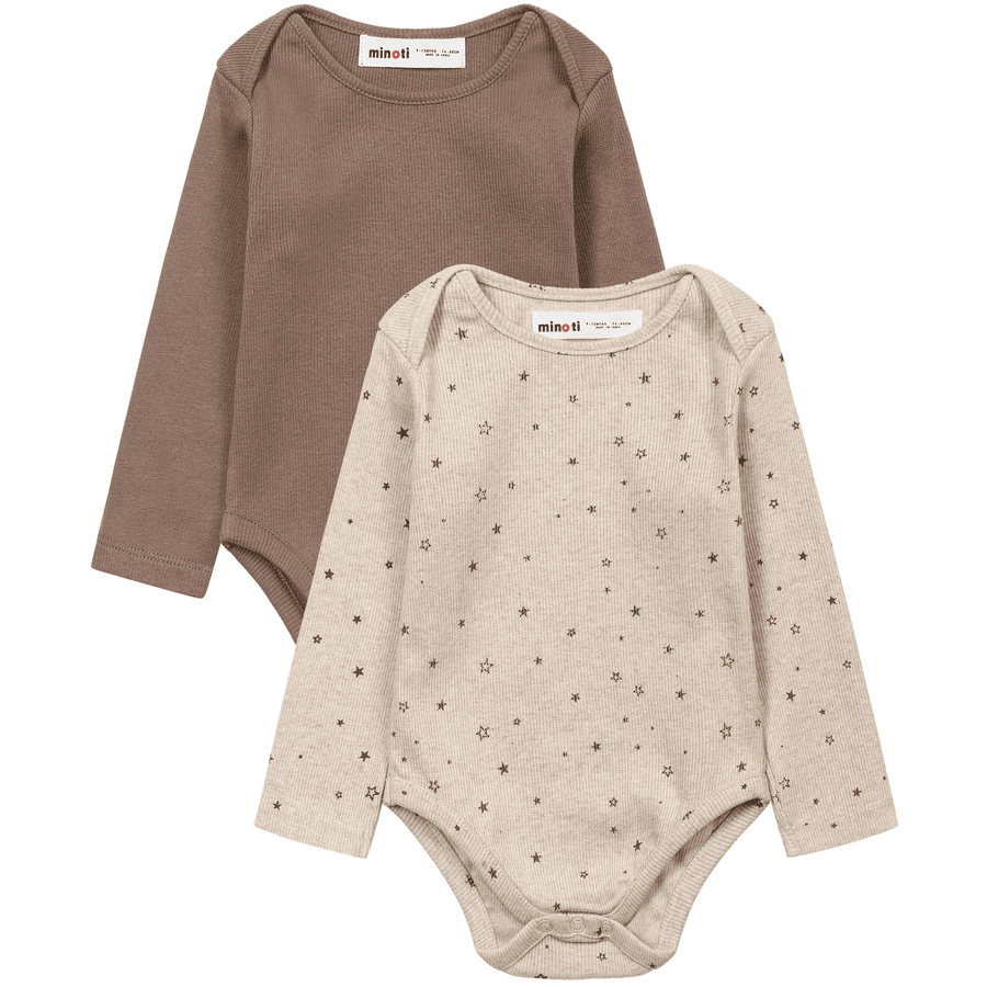 Minoti 2-pak bodysuits beige