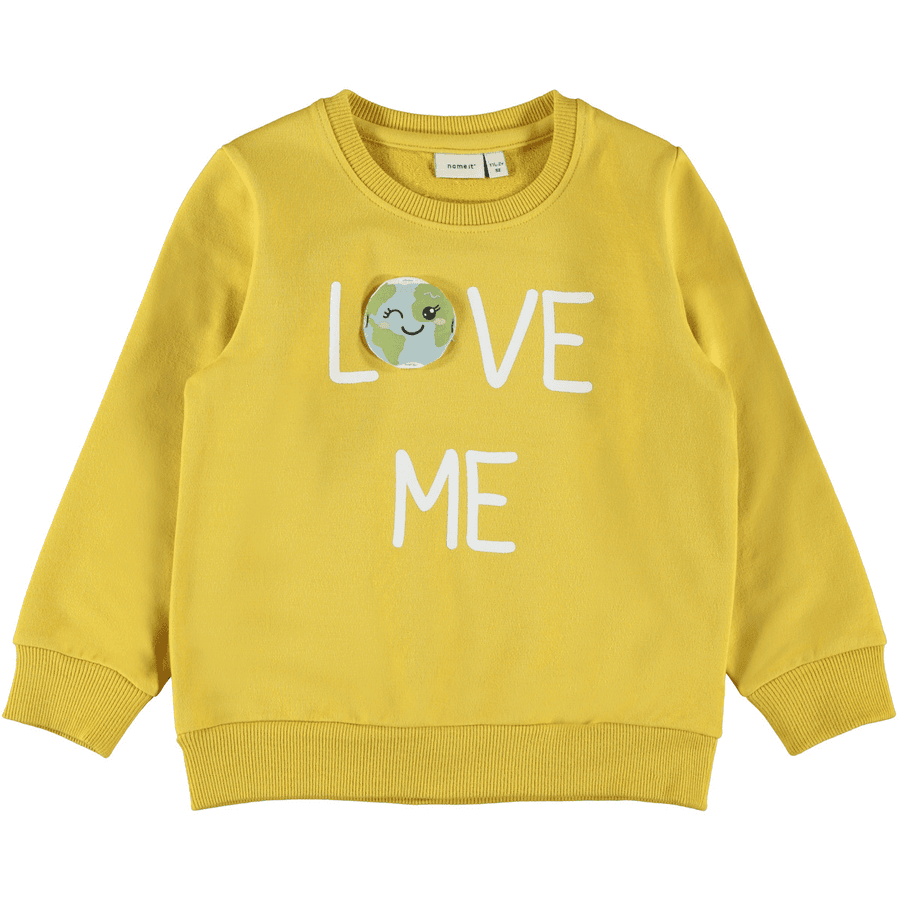 name it Girls Sweatshirt NMFLAPLANET Spicy Mustard