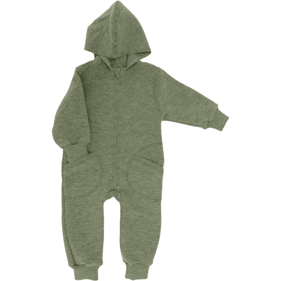 Engel Hooded overall saliegroen gemêleerd