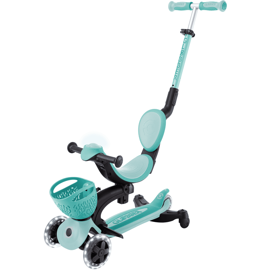 GLOBBER GO-UP BABY 360 LIGHTS mint-dunkelmint, mit Leuchtrollen und Leuchtmodul