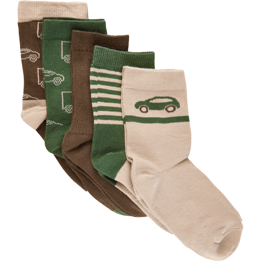 Minymo Socks 5-Pack Pattern Cocoa Brown