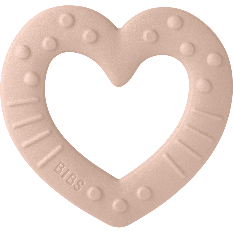 BIBS® Anneau de dentition bébé Bitie Heart dès 3 mois Blush