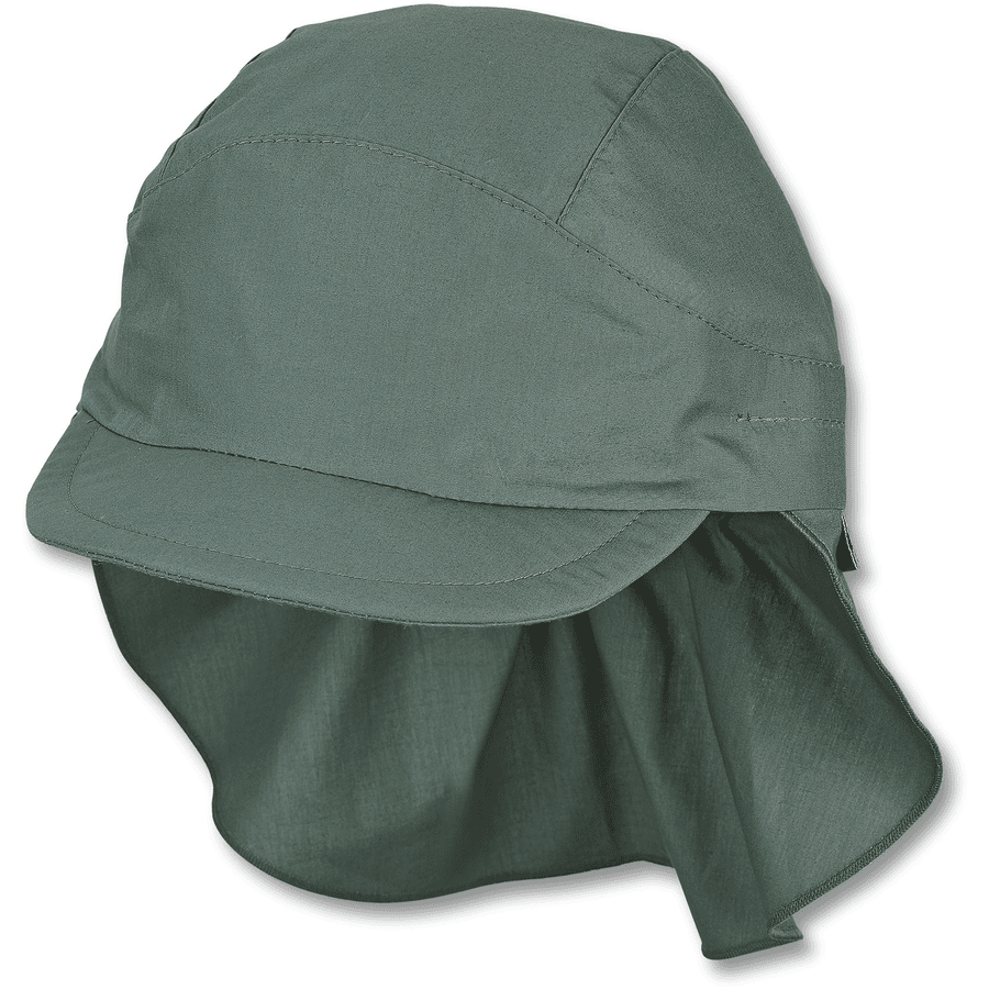 Sterntale czapka z daszkiem z ochroną karku ciemnozielona 