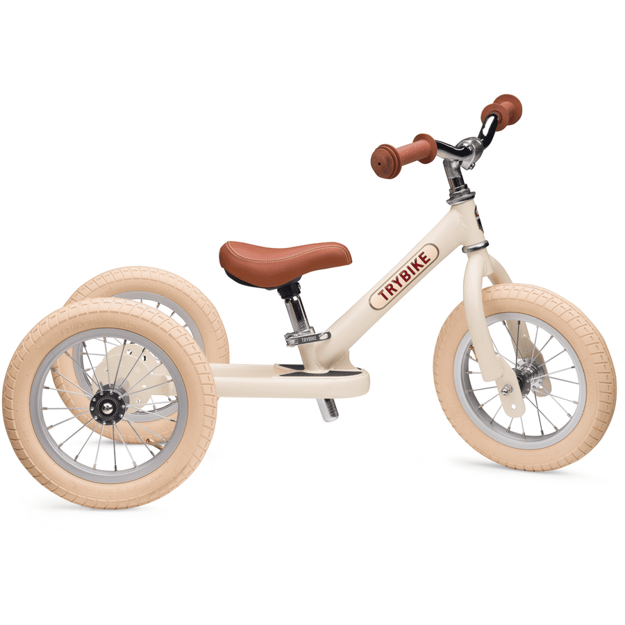 Trybike Draisienne enfant 2 roues acier crème mat vintage