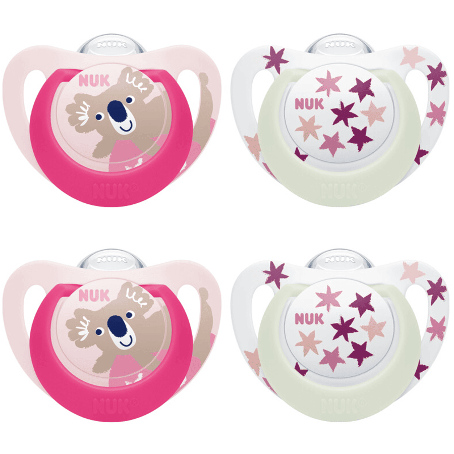 NUK Soother Star Day &amp; Night , taglia 2 in rosa/rosa