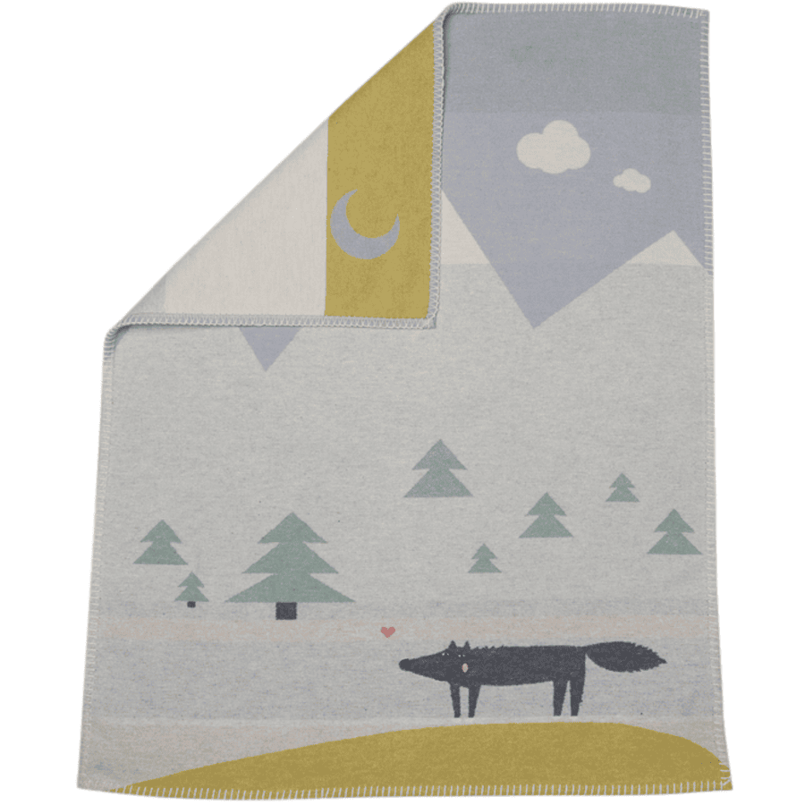 DAVID FUSSENEGGER Plaid enfant loup bleu 70x90 cm roseoubleu.fr