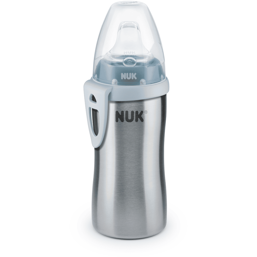 NUK Botella Active para beber Taza de acero inoxidable azul a partir de los 12 meses