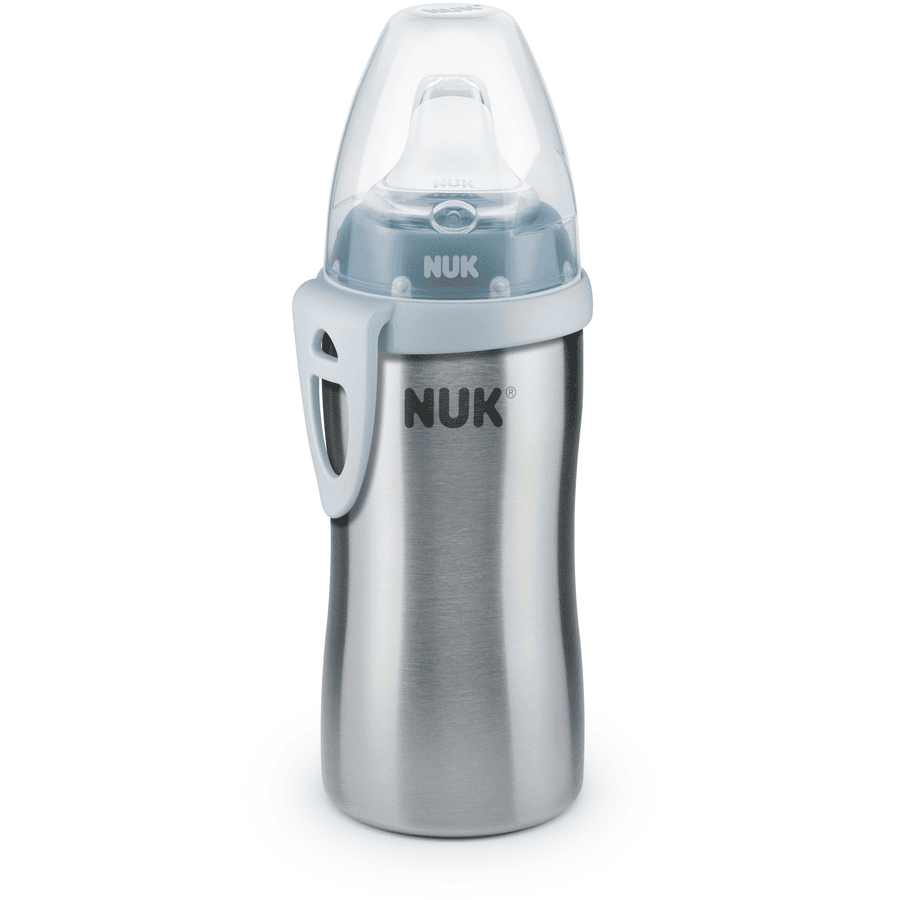 NUK Flaska Active Cup blå i rostfritt stål från 12  månader