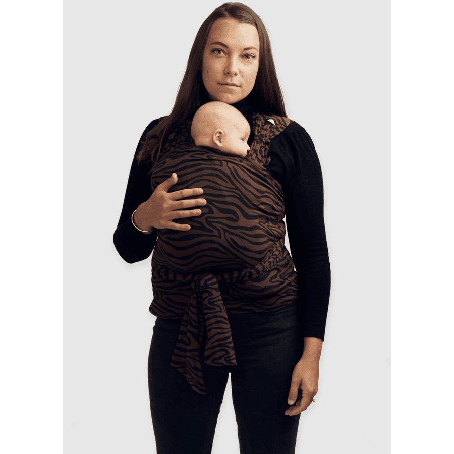 Najell vorgebundenes Wickel und Tragetuch Zebra Brown