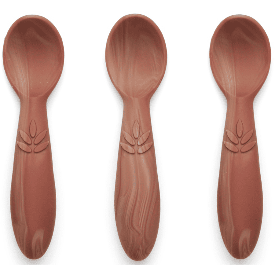 nuuroo Cuillères bébé Ella silicone Red Mix lot de 3