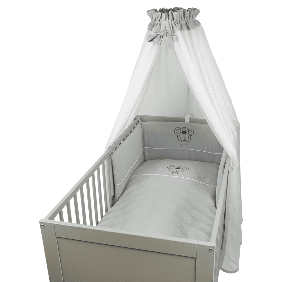 Be Be 's Collection Musselin Bettset 3-tlg. grau 100 x 135 cm 