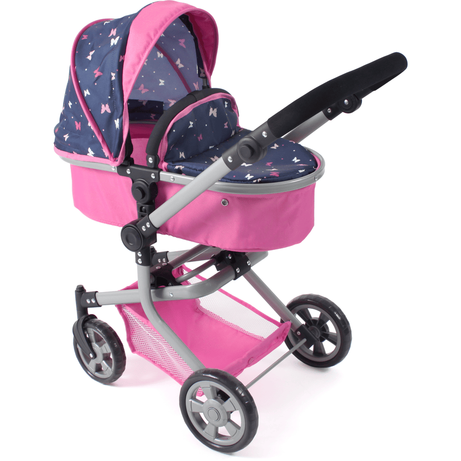 BAYER CHIC 2000 Passeggino duo per bambole MIKA Butterfly navy-pink