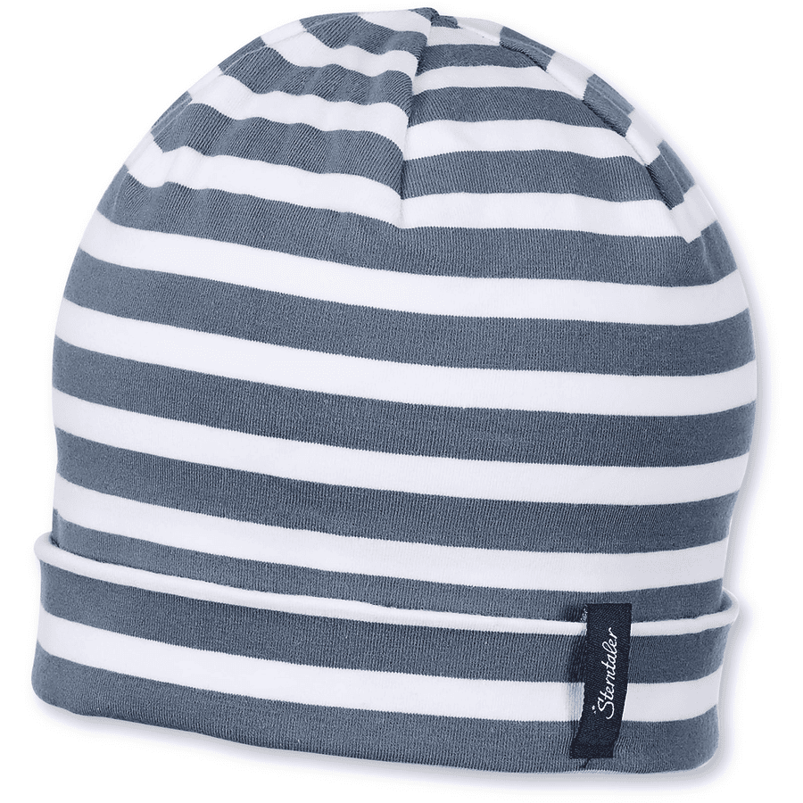 Sterntaler Beanie Slouch Striped Jersey Grey Blue