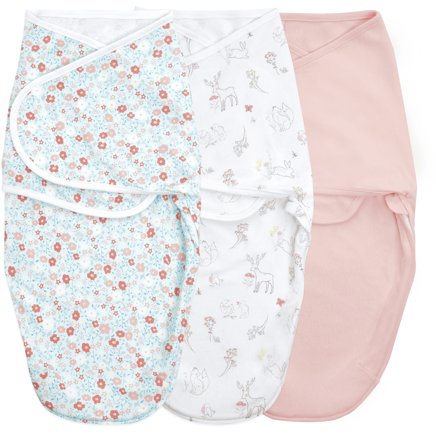 aden + anais™ essential s easy swaddle™ Wrap-around pucksack 3-pack sprookje flower 