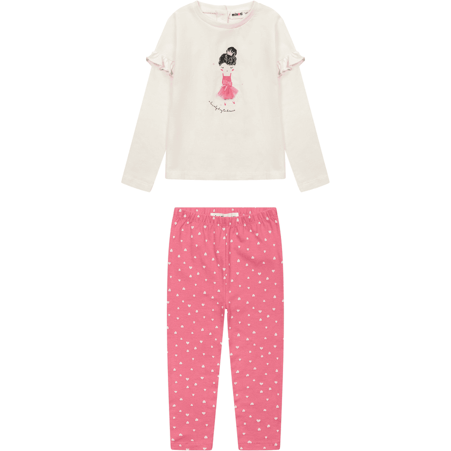 Minoti Set t-shirt manches longues + leggings roses