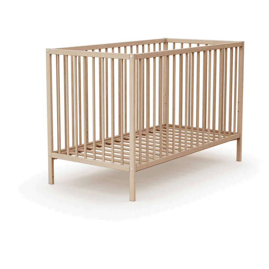 WEBABY Lit à barreaux Duo bois naturel 60x120 cm