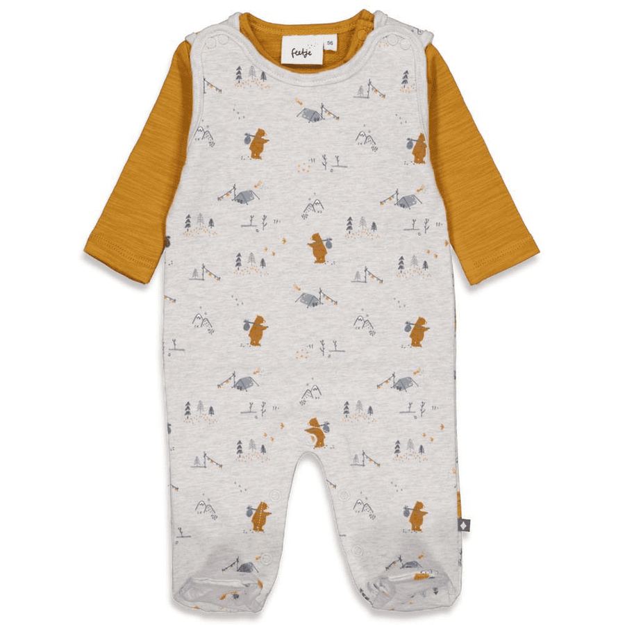 Feetje Romper 2-piece Griddly Bear Grijs Melange