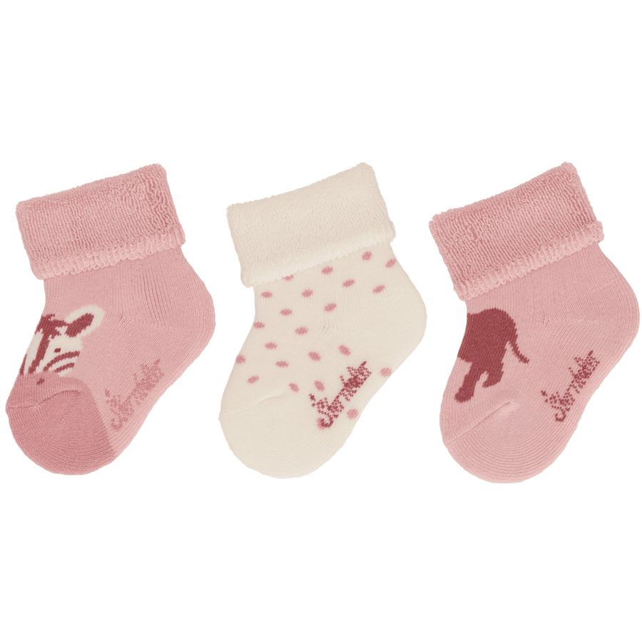 Sterntaler Calcetines bebé pack de 3 África rosa pálido 