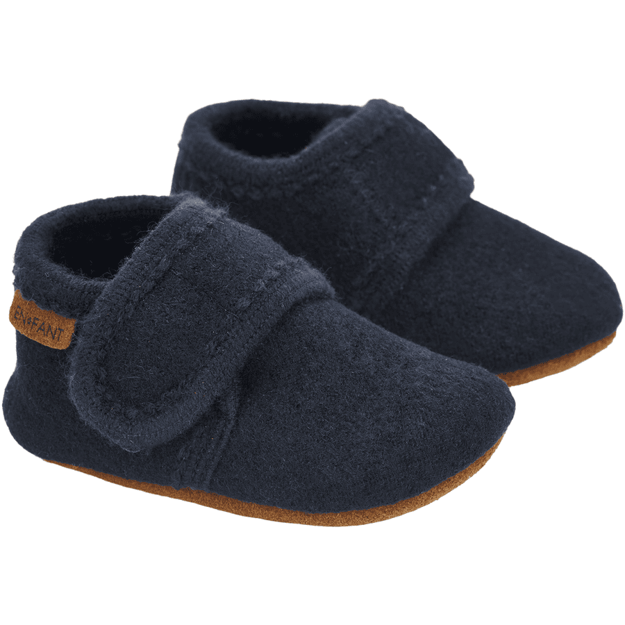 EN FANT Baby wollen pantoffels marine