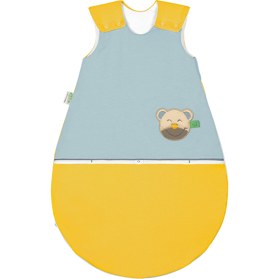 Odenwälder Jersey-Schlafsack "mucki AIR" color-blocking mustard
