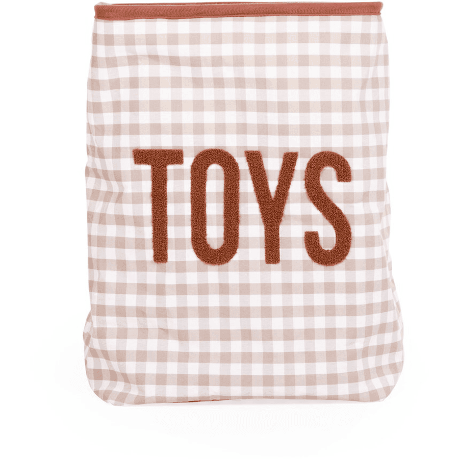 CHILDHOME Panier de rangement jouets Vichy nude 35x35x50 cm